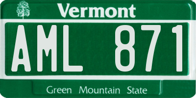 VT license plate AML871