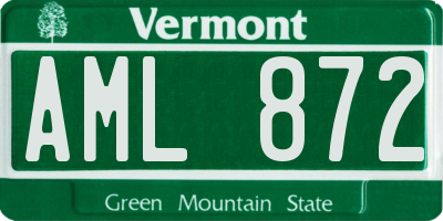 VT license plate AML872