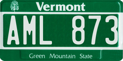 VT license plate AML873