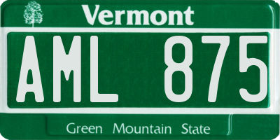 VT license plate AML875