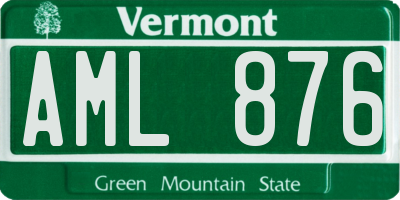 VT license plate AML876