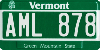 VT license plate AML878