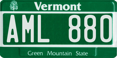 VT license plate AML880