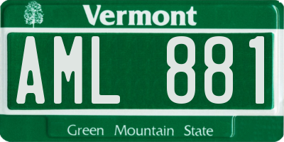 VT license plate AML881