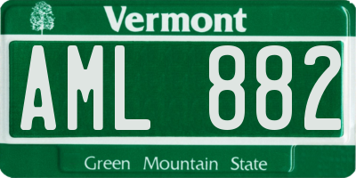 VT license plate AML882