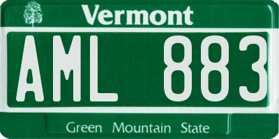 VT license plate AML883