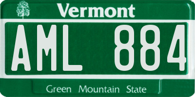 VT license plate AML884