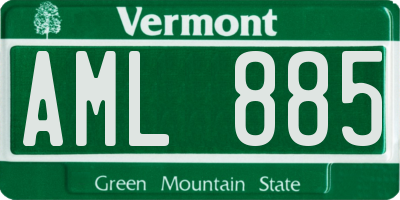 VT license plate AML885