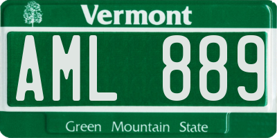 VT license plate AML889