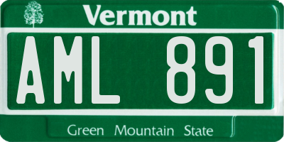 VT license plate AML891