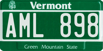 VT license plate AML898