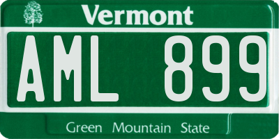 VT license plate AML899