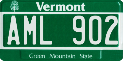 VT license plate AML902