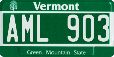VT license plate AML903