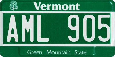 VT license plate AML905