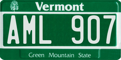 VT license plate AML907