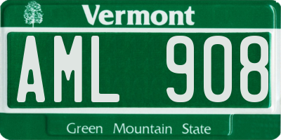 VT license plate AML908