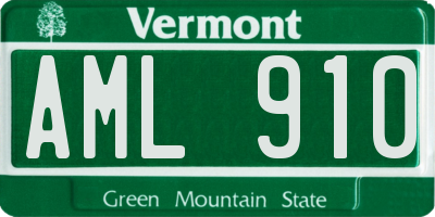 VT license plate AML910