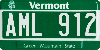 VT license plate AML912