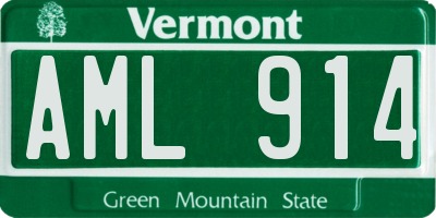 VT license plate AML914
