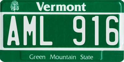 VT license plate AML916