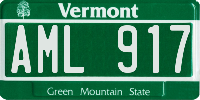 VT license plate AML917