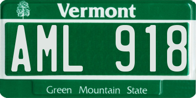 VT license plate AML918