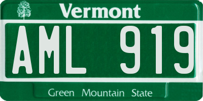 VT license plate AML919