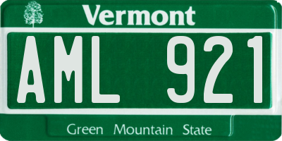 VT license plate AML921