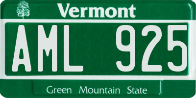 VT license plate AML925