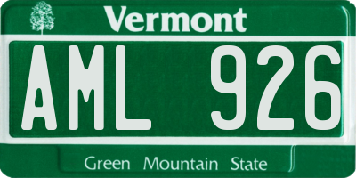 VT license plate AML926