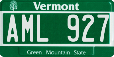 VT license plate AML927