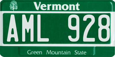 VT license plate AML928