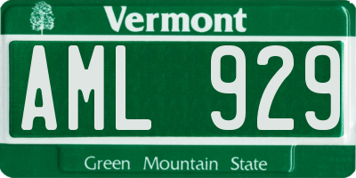 VT license plate AML929