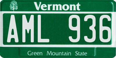 VT license plate AML936