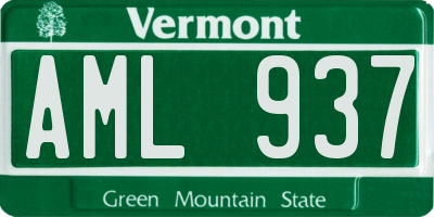 VT license plate AML937