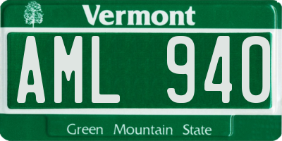 VT license plate AML940