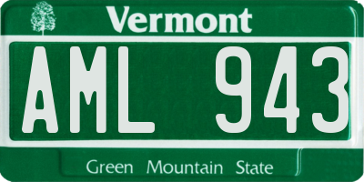 VT license plate AML943