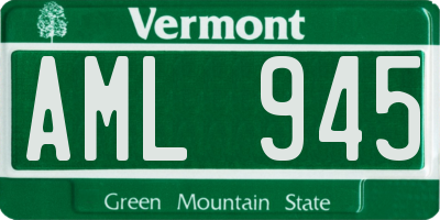 VT license plate AML945