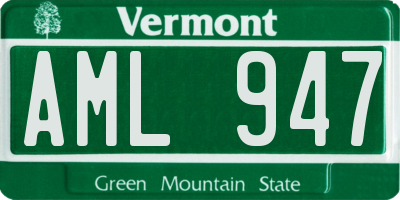VT license plate AML947