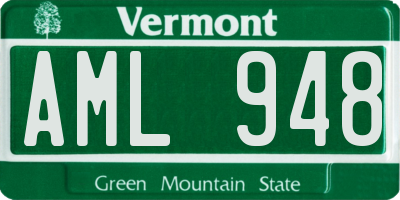 VT license plate AML948