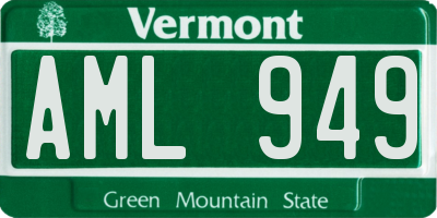 VT license plate AML949