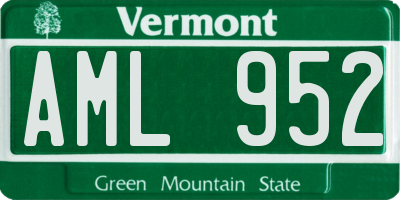 VT license plate AML952