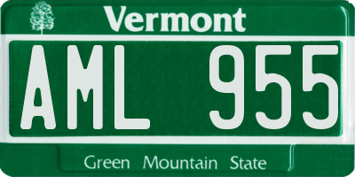 VT license plate AML955