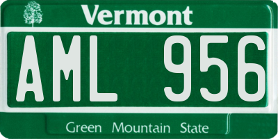 VT license plate AML956