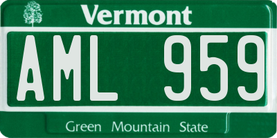VT license plate AML959