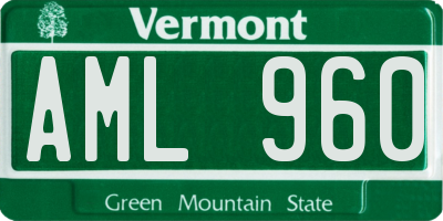 VT license plate AML960
