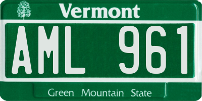 VT license plate AML961