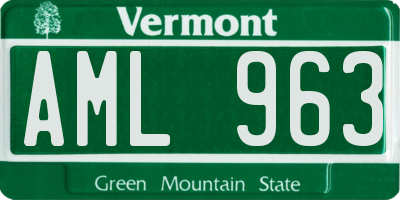 VT license plate AML963