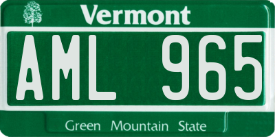 VT license plate AML965